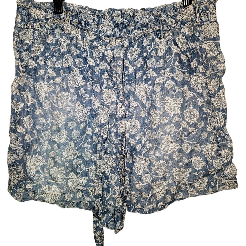 Knox Rose High Waist Boho Relaxed Floral Paperbag Tie Waist Shorts Size XL